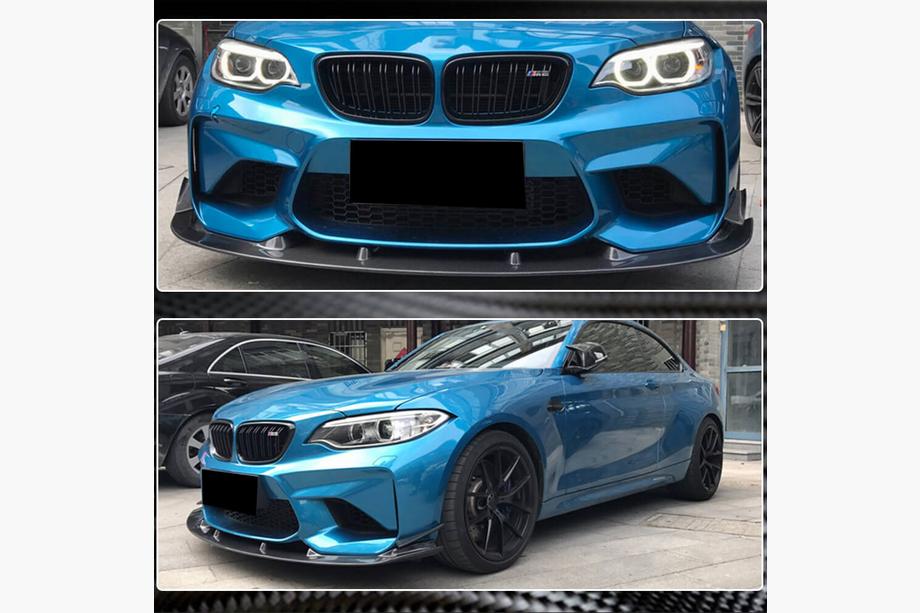 BMW 2-serie F22/F23 2014–2021 Frontspoilerlæbe Lip V6 (til F87 M2, carbon) Foto 4