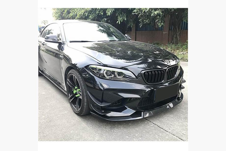BMW 2-serie F22/F23 2014–2021 Frontspoilerlæbe Lip V5 (til F87 M2, carbon) Foto 2
