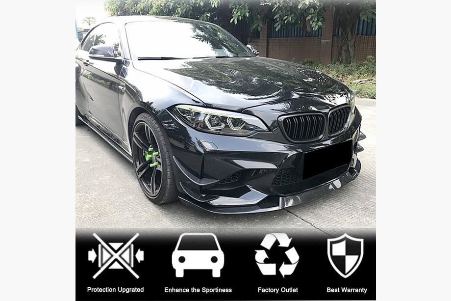 BMW 2-serie F22/F23 2014–2021 Frontspoilerlæbe Lip V5 (til F87 M2, carbon) Foto 7
