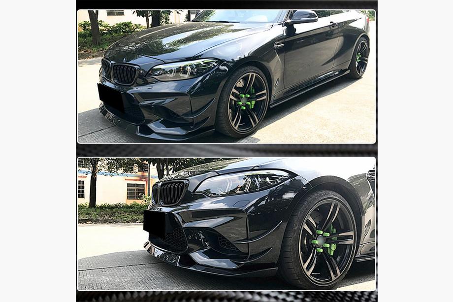 BMW 2-serie F22/F23 2014–2021 Frontspoilerlæbe Lip V5 (til F87 M2, carbon) Foto 9