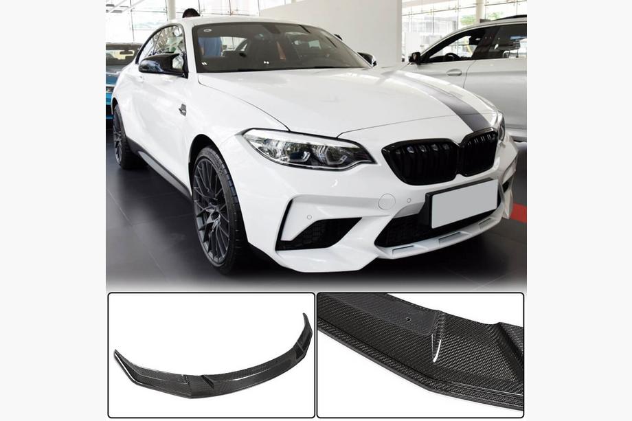 BMW 2-serie F22/F23 2014–2021 Frontlæbe til forreste kofanger Lip V1 (til F87 M2 Competition, Carbon) Image