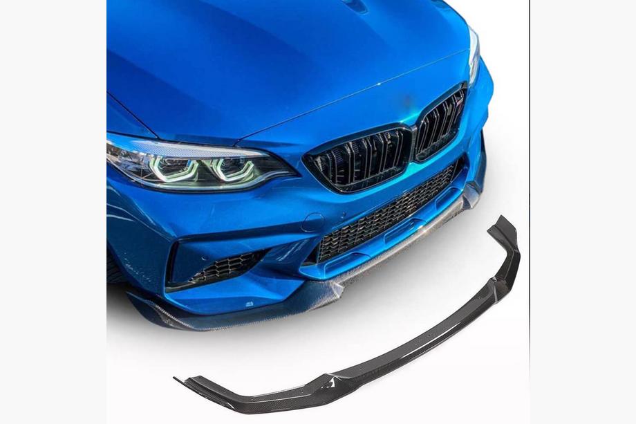 BMW 2-serie F22/F23 2014–2021 Frontlæbe til forreste kofanger Lip V3 (til F87 M2 Competition, kulfiber) Foto 1