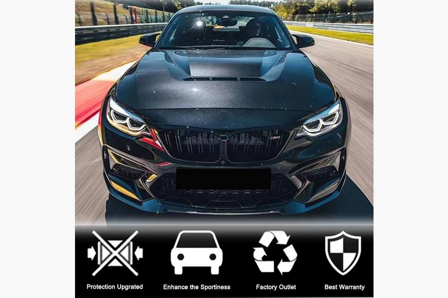 BMW 2-serie F22/F23 2014–2021 Frontlæbe til forreste kofanger Lip V3 (til F87 M2 Competition, kulfiber) Foto 4