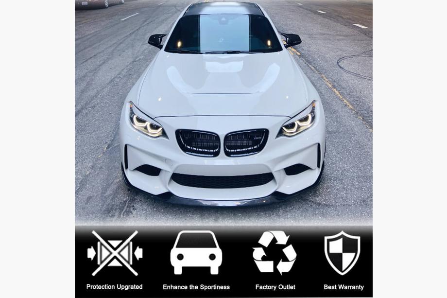 BMW 2-serie F22/F23 2014–2021 Frontlæbe Lip V4 til forreste kofanger (til F87 M2 Competition, kulfiber) Foto 3