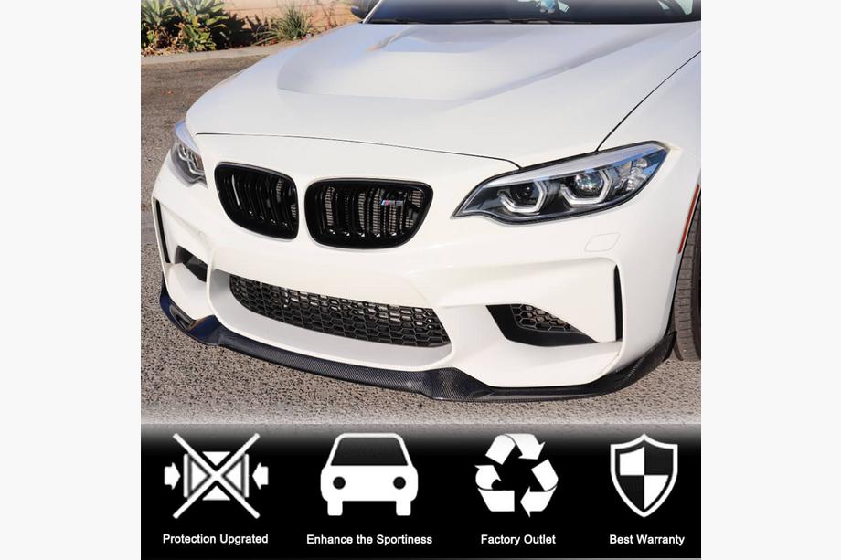 BMW 2-serie F22/F23 2014–2021 Frontlæbe til kofanger Lip V4 (til F87 M2, carbon) Foto 2
