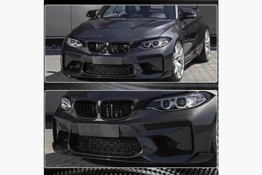 BMW 2-serie F22/F23 2014–2021 Frontlæbe til kofanger Lip V4 (til F87 M2, carbon) Foto 3