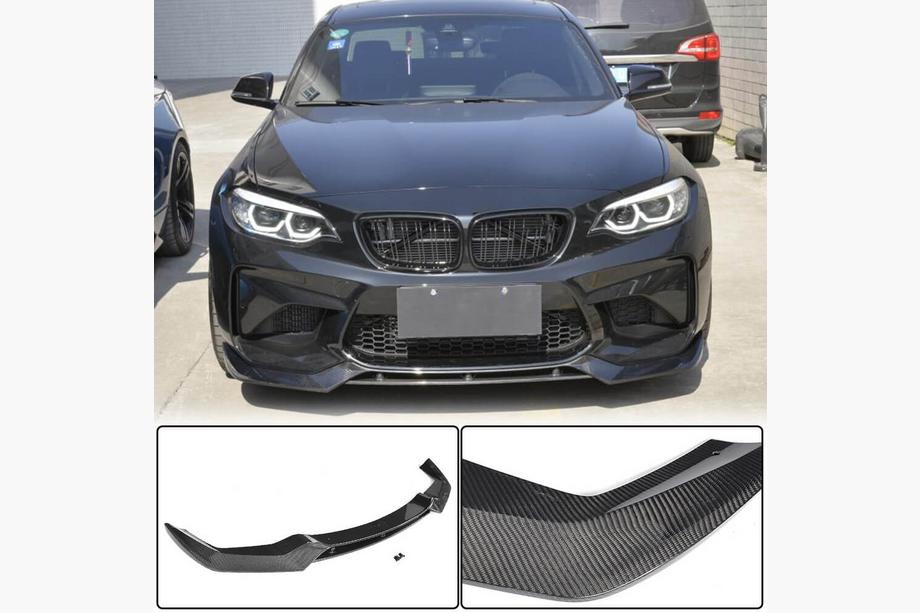 BMW 2-serie F22/F23 2014–2021 Frontlæbe til forreste kofanger Lip V3 (til F87 M2, carbon) Foto 3