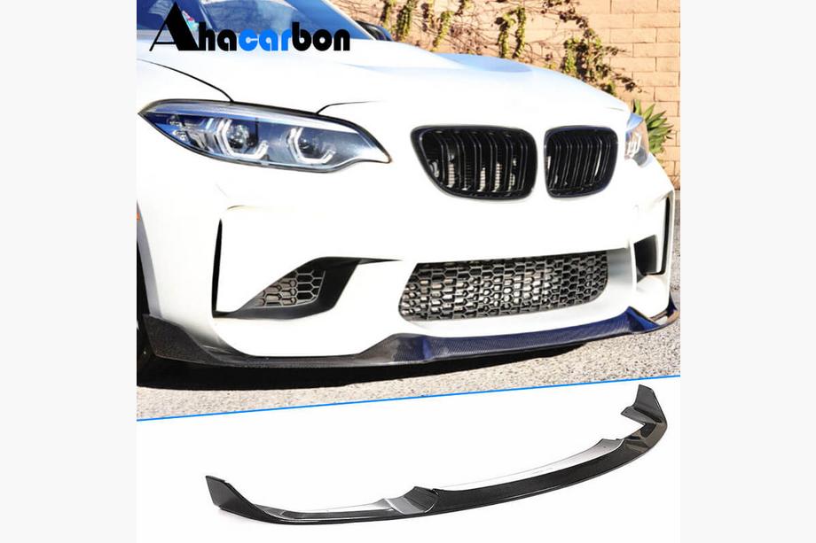 BMW 2-serie F22/F23 2014–2021 Frontlæbe til kofanger Lip V9 (til F87, kulfiber) Image