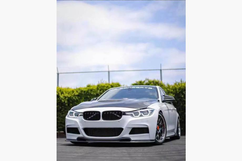 BMW 3-serie F30/F31 2012–2019 Frontspoiler-læbe, Lip V-Style (til F30 M-Sport, carbon) Foto 4