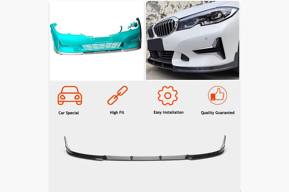 BMW 3-serie G20/G21 2018– Front kofangerlip FRP V3 (2019-2022 Base) Foto 3