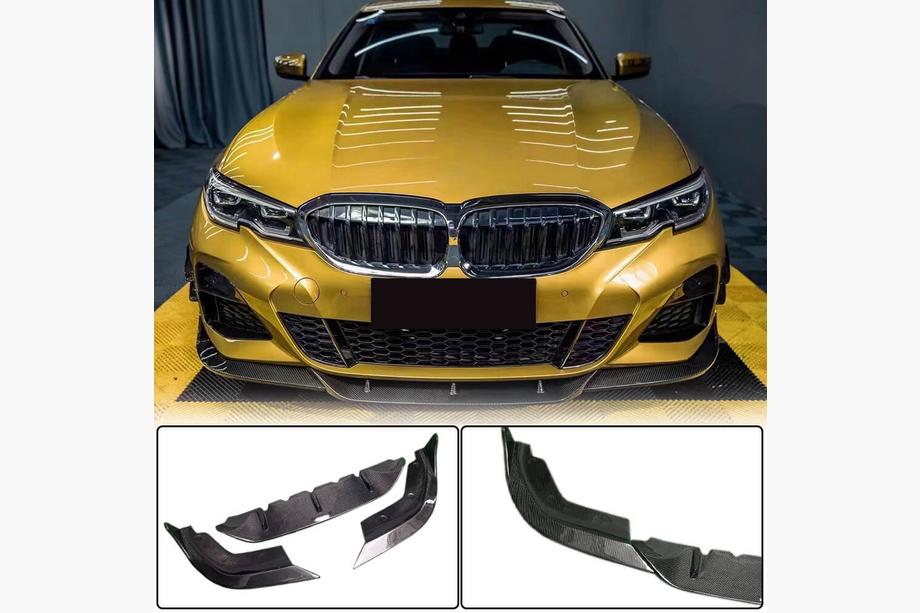 BMW 3-serie G20/G21 2018– Front spoilerlæbe til kofanger Lip PD-Style (til M-Sport 2018-2022, Carbon) Foto 1
