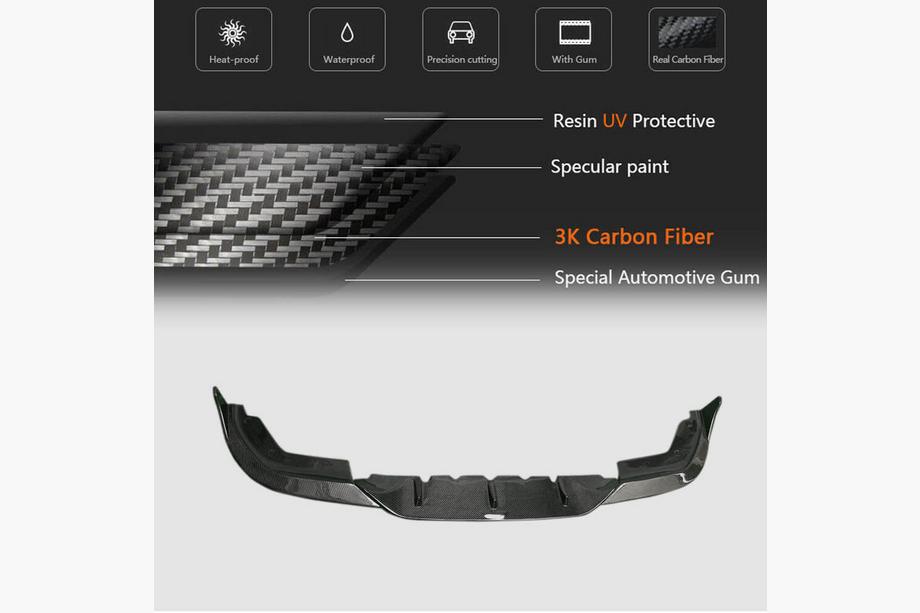 BMW 3-serie G20/G21 2018– Front spoilerlæbe til kofanger Lip PD-Style (til M-Sport 2018-2022, Carbon) Foto 5
