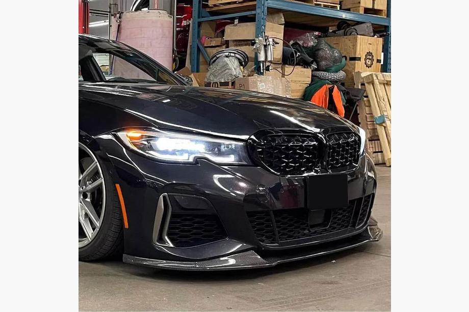 BMW 3-serie G20/G21 2018– Frontspoilerlæbe Lip V5 (til M-Sport 2018-2022, kulfiber) Foto 2