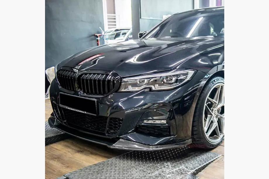 BMW 3-serie G20/G21 2018– Frontspoilerlæbe Lip V5 (til M-Sport 2018-2022, kulfiber) Foto 3