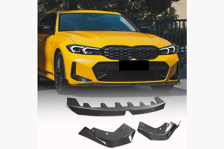 BMW 3-serie G20/G21 2018– Frontkofangerlip Lip V3 (til M-Sport 2022+, kulfiber) Image