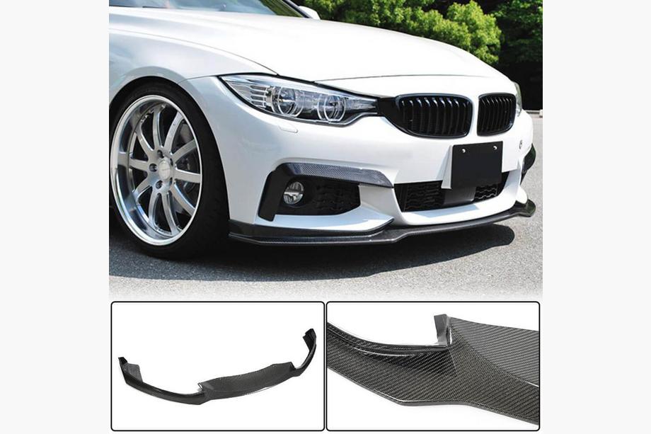 BMW 4-serie F32/F33/F36 2012–2020 Frontlæbe til for kofanger Lip V1 (til M-Sport, carbon) Image