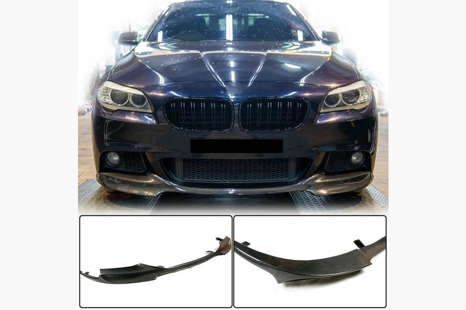 BMW 5-serie F10/F11 2010–2016 Frontlæbe til forkofanger Lip V1 (til F10 M-Sport, carbon) Image