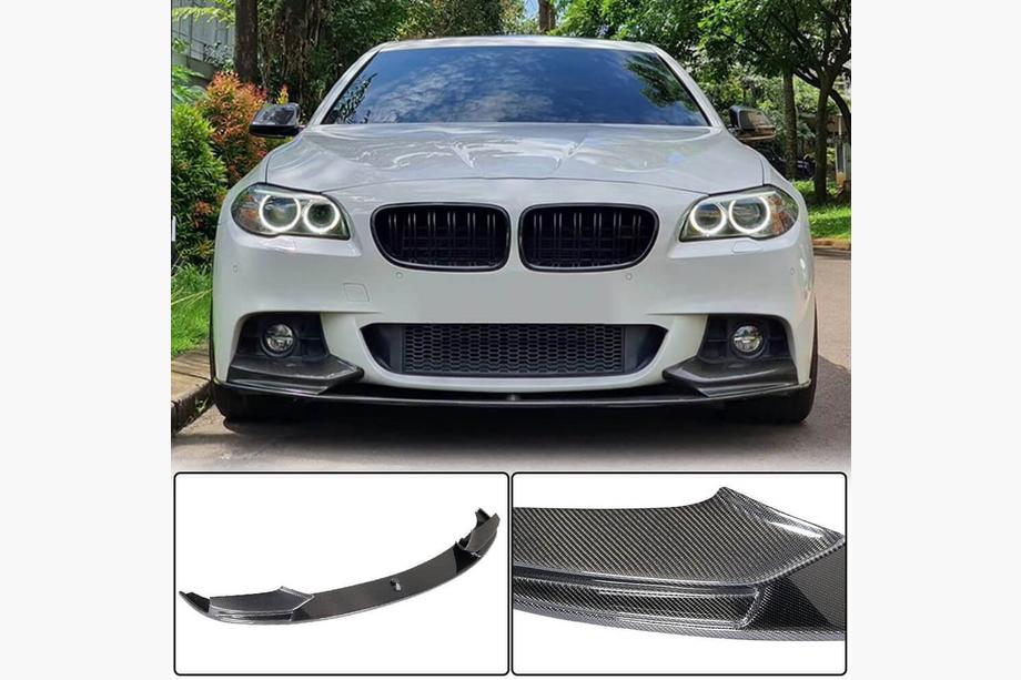 BMW 5-serie F10/F11 2010–2016 Frontlæbe til forreste kofanger Lip V3 (til F10 M-Sport, kulfiber) Image