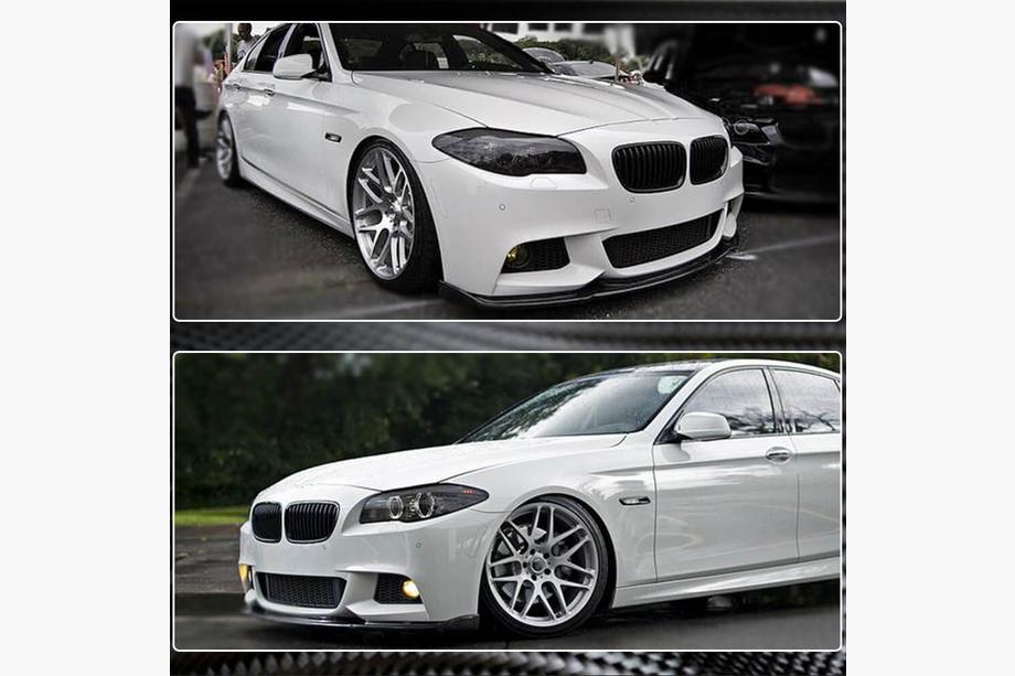 BMW 5-serie F10/F11 2010–2016 Frontspoiler læbe Lip V2 (til F10 M-Sport, carbon) Foto 4