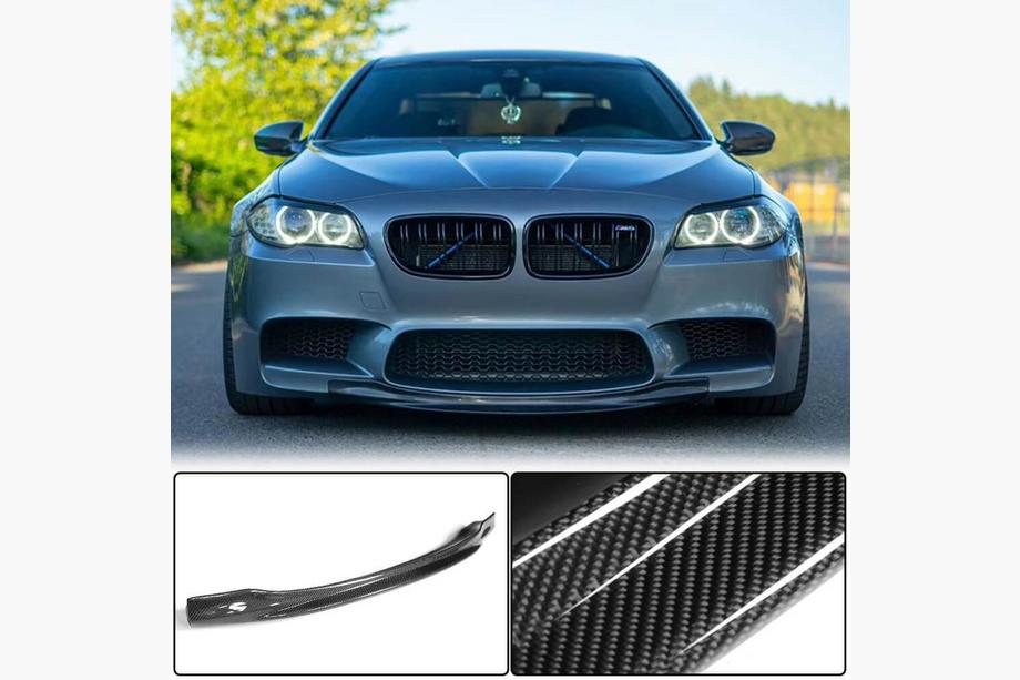 BMW 5-serie F10/F11 2010–2016 Frontlæbe til kofanger Lip V4 (til F10 M5, carbon) Foto 1