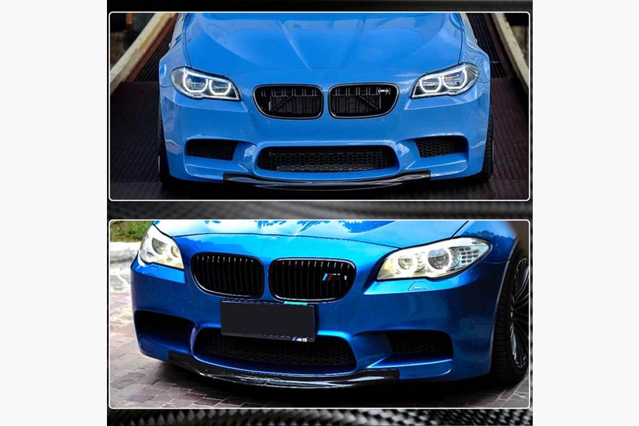 BMW 5-serie F10/F11 2010–2016 Frontlæbe til kofanger Lip V4 (til F10 M5, carbon) Foto 3