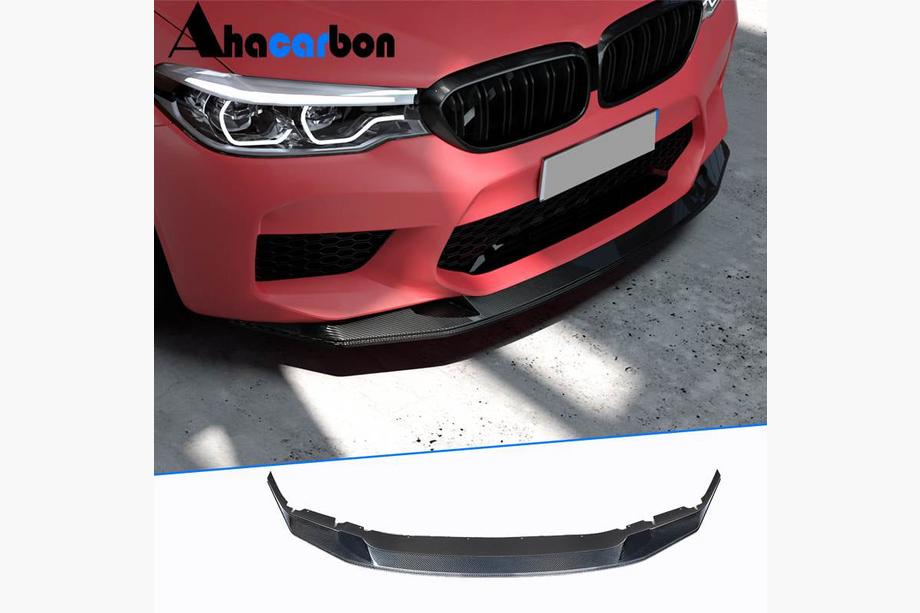 BMW 5-serie G30/G31 2017–2023 Front læbespoiler til kofanger Lip V3 (til M5 F90 2017-2020, kulfiber) Foto 1