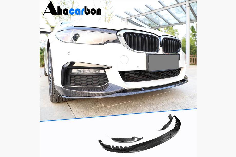 BMW 5-serie G30/G31 2017–2023 Frontlæbe til forreste kofanger Lip V6 (til M-Sport 2017-2020, carbon) Foto 1