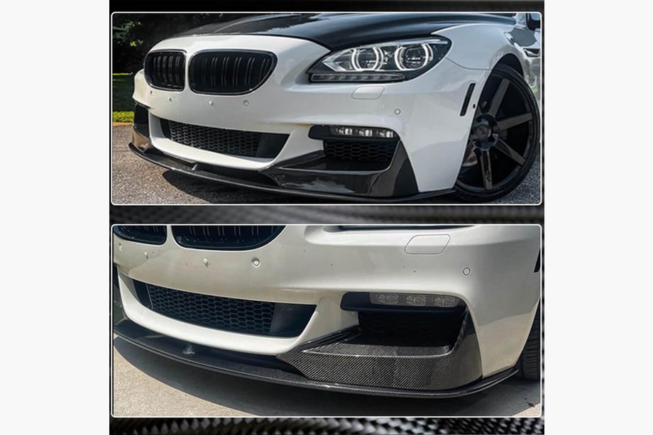 BMW 6-serie F12/F13/F06 2011–2018 Frontlæbe til for kofanger Lip V1 (til M-Sport, carbon) Foto 3