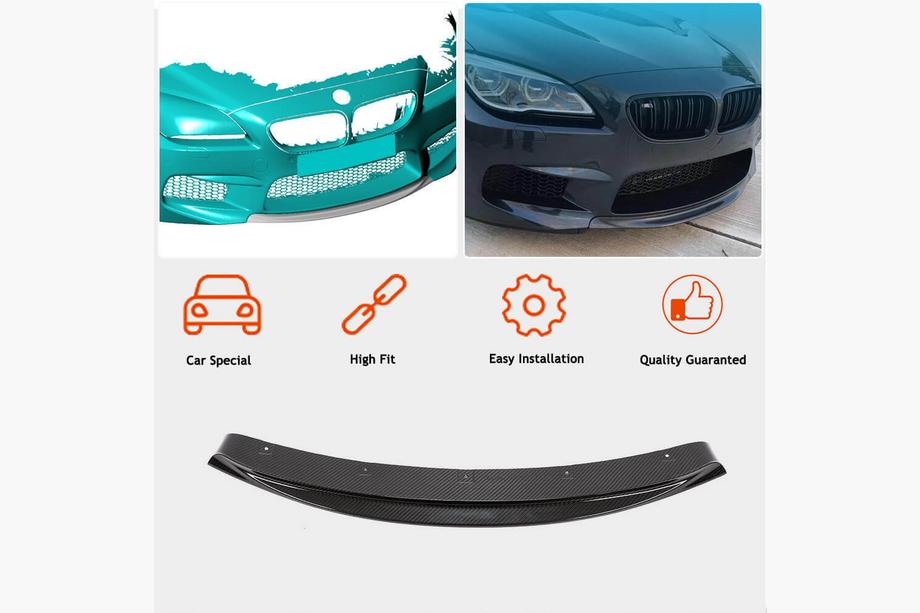 BMW 6-serie F12/F13/F06 2011–2018 Frontlæbe til forreste kofanger Dry Carbon V6 Foto 2