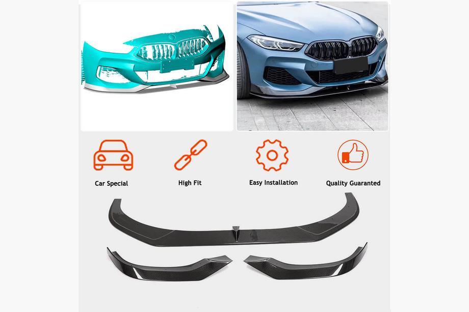 BMW 8-serie G14/G15/G16 2018– Frontlæbe til for kofanger Lip V1 (til M-Sport, carbon) Foto 2