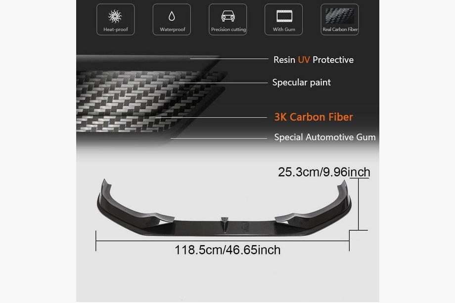 BMW 8-serie G14/G15/G16 2018– Frontlæbe til for kofanger Lip V1 (til M-Sport, carbon) Foto 6