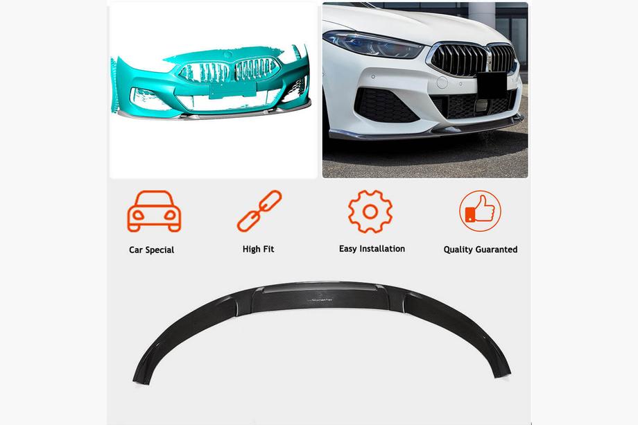 BMW 8-serie G14/G15/G16 2018– Frontspoiler læbe V3 til for kofanger (til M-Sport, carbon) Foto 2