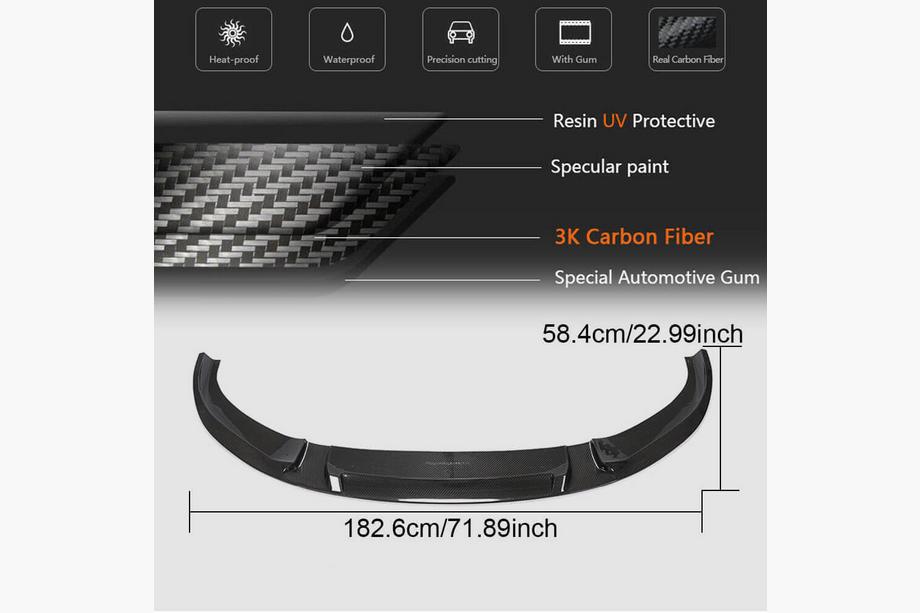 BMW 8-serie G14/G15/G16 2018– Frontspoiler læbe V3 til for kofanger (til M-Sport, carbon) Foto 6