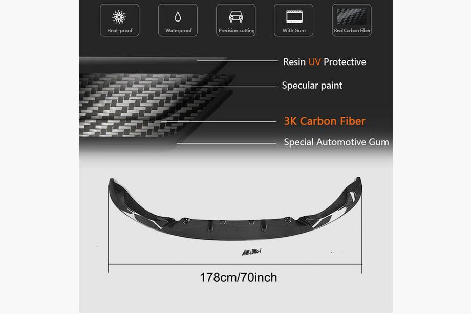 BMW 3-serie F30/F31 2012–2019 Frontlæbe til kofanger Lip V1 (til F80, carbon) Foto 7