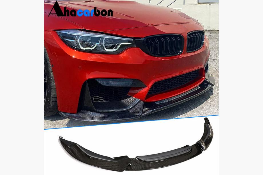 BMW 3-serie F30/F31 2012–2019 Frontbumper-læbe Lip V10 (til F80, kulfiber) Foto 1