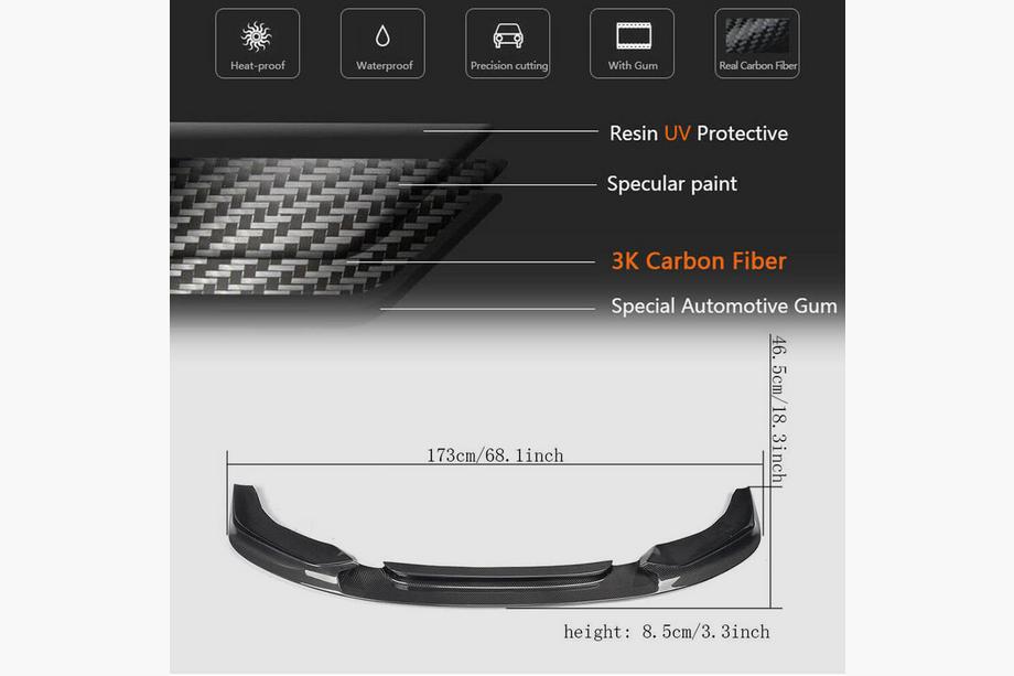 BMW X3 F25 2011–2018 Frontbumperlæbe (til M-Sport 2014-2018, carbon) Foto 5