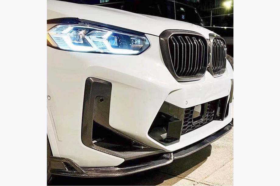 BMW X4 G02 2018– Lipspoiler til forreste kofanger (til F98 2022-2025, Carbon) Foto 1
