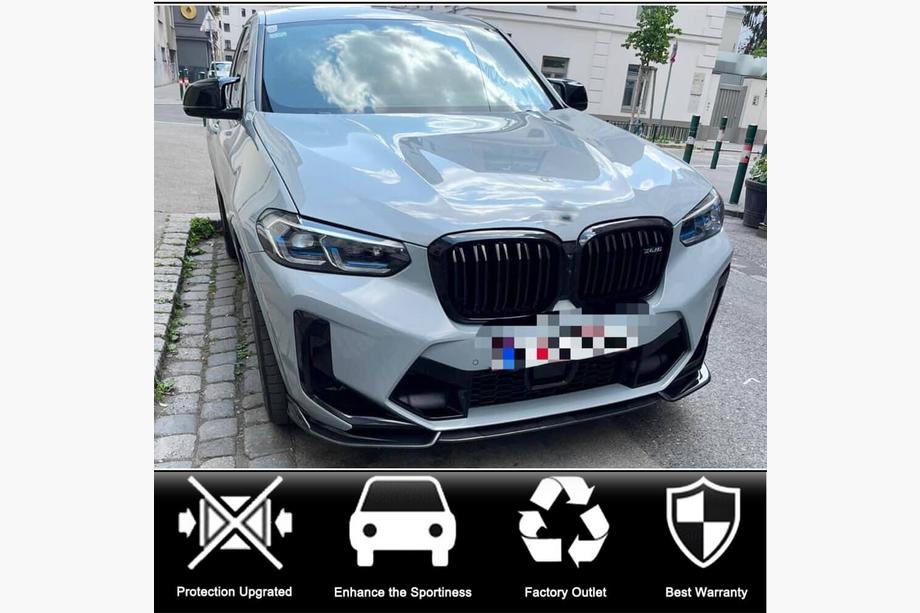 BMW X4 G02 2018– Lipspoiler til forreste kofanger (til F98 2022-2025, Carbon) Foto 2