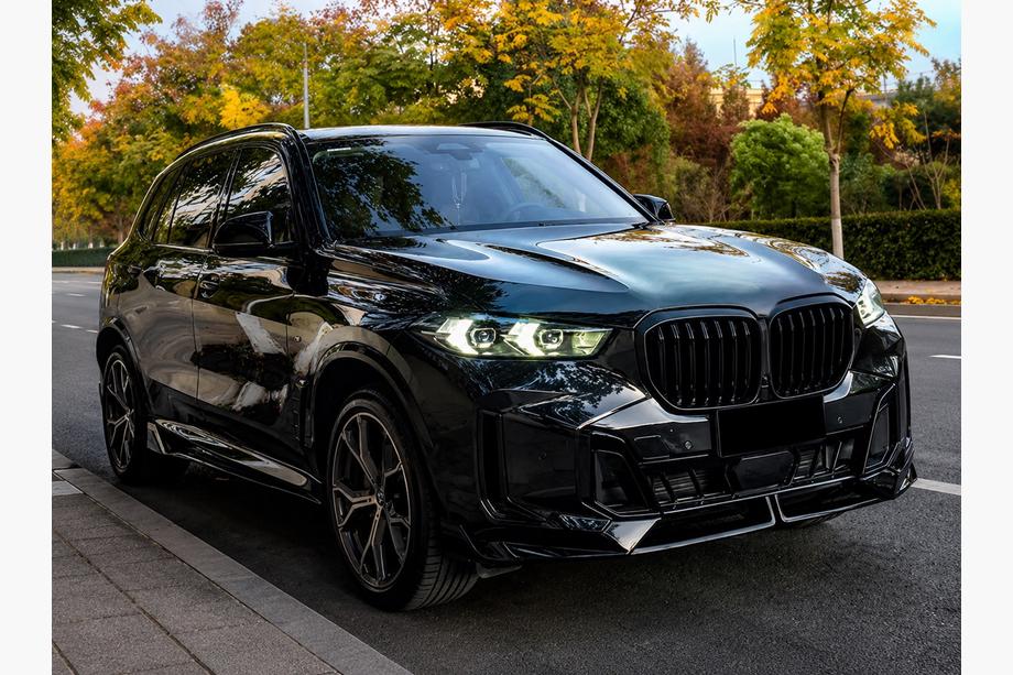BMW X5 G05 2019–2026 Paradigm V-5 front læbespoiler (til M-Sport 2023-, blank sort) Foto 2