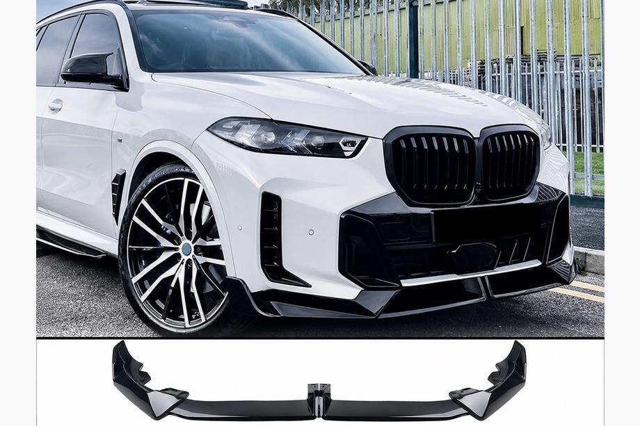 BMW X5 G05 2019–2026 Paradigm V-5 front læbespoiler (til M-Sport 2023-, blank sort) Foto 1
