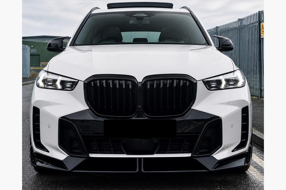 BMW X5 G05 2019–2026 Paradigm V-5 front læbespoiler (til M-Sport 2023-, blank sort) Foto 4