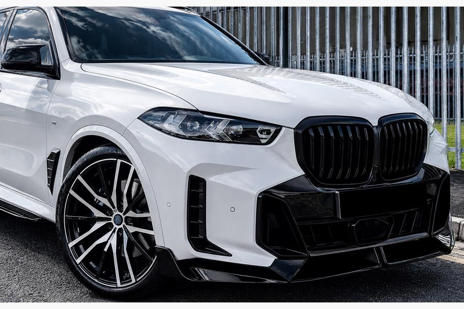 BMW X5 G05 2019–2026 Paradigm V-5 front læbespoiler (til M-Sport 2023-, blank sort) Foto 3