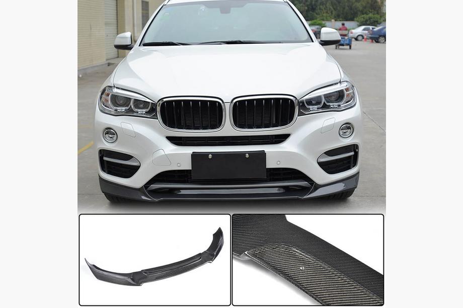BMW X6 F16 2014–2019 Frontspoilerlæbe til kofanger Lip V1 (til Base, Carbon) Image