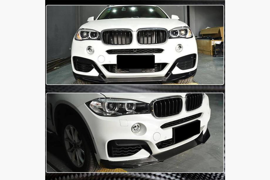 BMW X6 F16 2014–2019 Frontspoilerlæbe til forreste kofanger Lip (til M-Sport, carbon) Foto 5