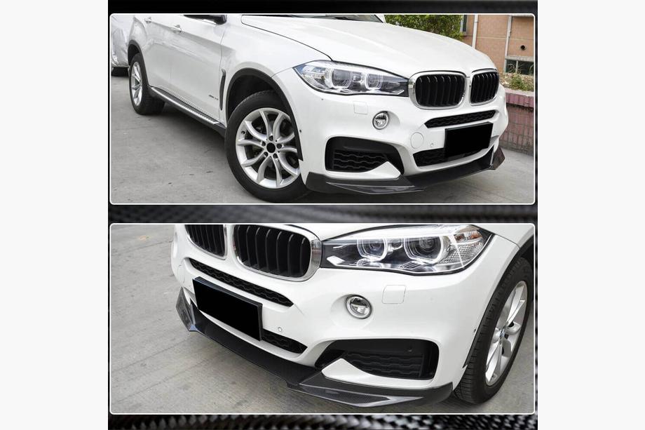 BMW X6 F16 2014–2019 Frontspoilerlæbe til forreste kofanger Lip (til M-Sport, carbon) Foto 6
