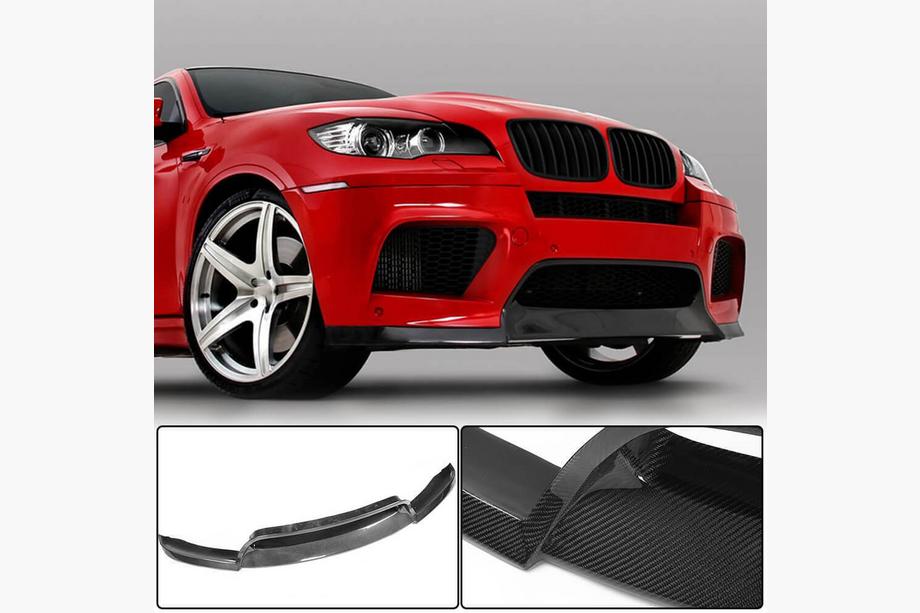BMW X6 E71 2008–2014 Frontspoilerlæbe Lip V1 (til X6M, kulfiber) Image