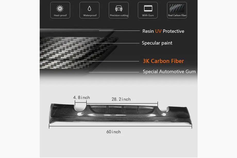 BMW 2-serie F22/F23 2014–2021 Bagkofangerdiffuser V1 (til F22/F23 M-Sport, carbon) Foto 5