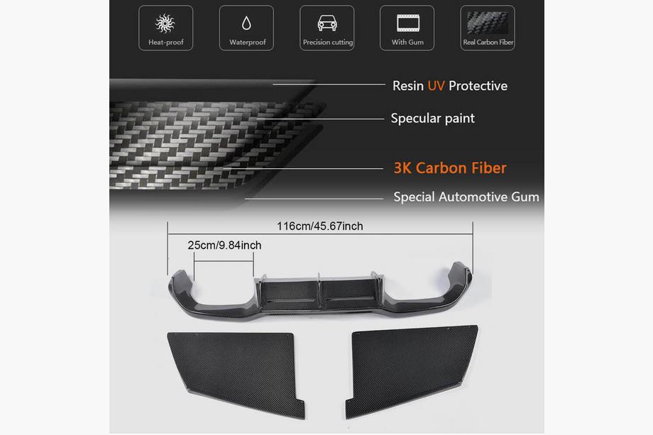 BMW 2-serie F22/F23 2014–2021 Bagkofanger-diffuser i carbon V4 (til F87) Foto 5