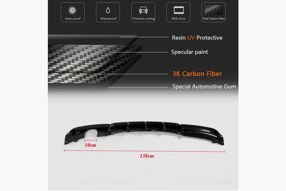 BMW 3-serie F30/F31 2012–2019 Bagkofangerdiffuser V3 (til F30 M-Sport, carbon) Foto 4