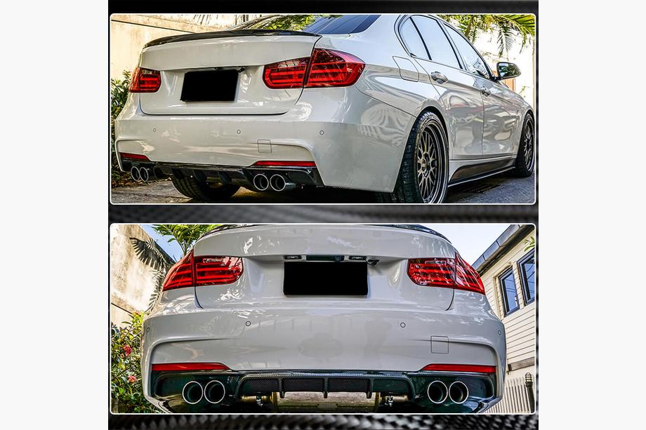 BMW 3-serie F30/F31 2012–2019 V4 bagkofangerdiffuser (til F30 M-Sport, kulfiber) Foto 5